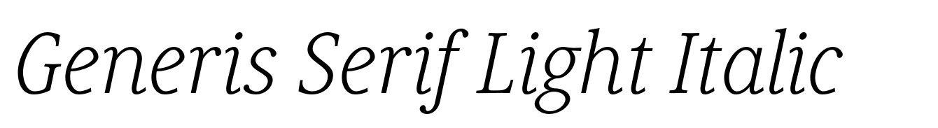 Generis Serif Light Italic